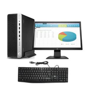 HP EliteDesk 800 G4 Core i5 8th Gen 3GHz 8GB DDR4 RAM 500GB HDD 22 Inch Monitor Windows 10 Pro 64 bit
